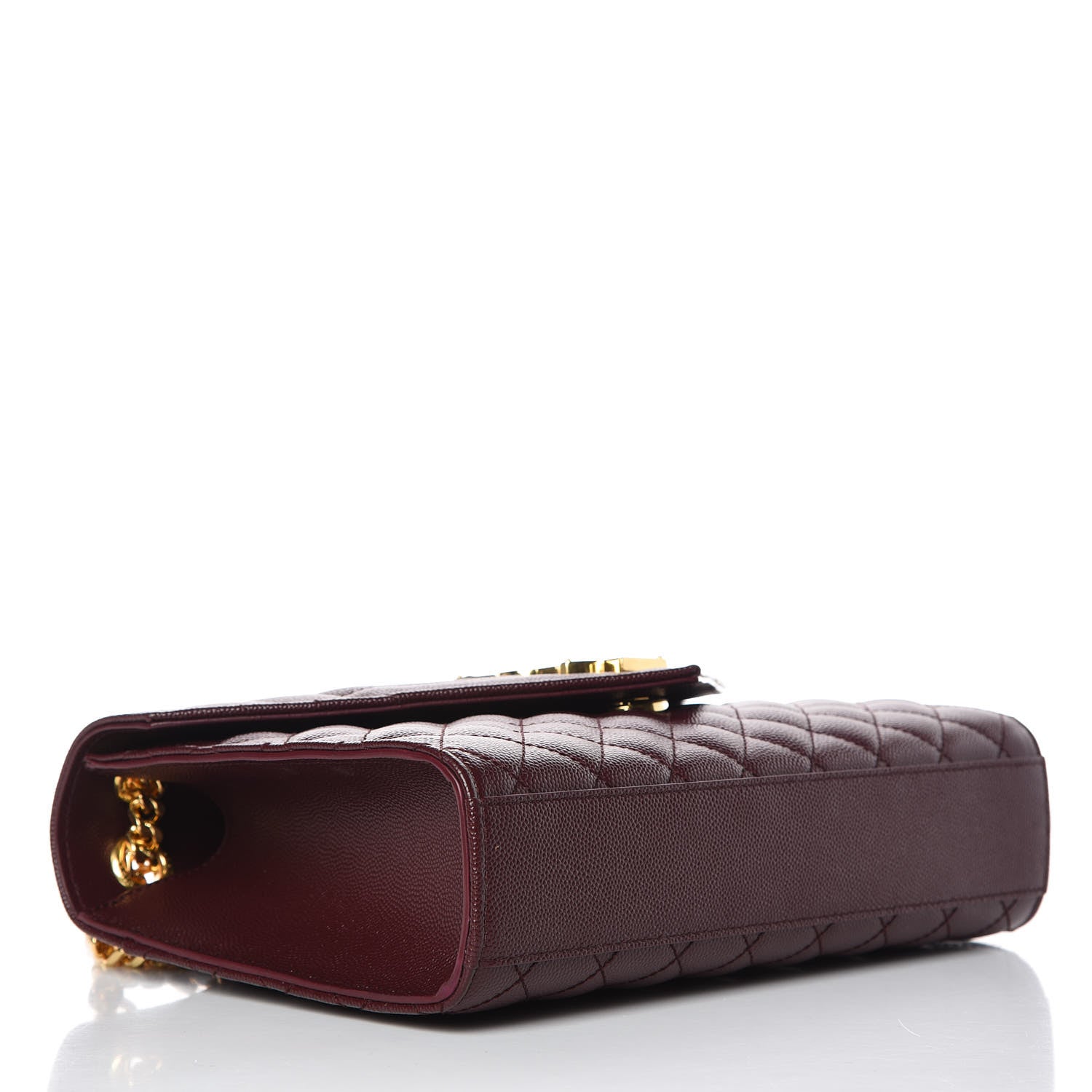 Saint Laurent Grain De Poudre Textured Mixed Matelasse Medium Triquilt Monogram Satchel Rouge Legion 4 of 9