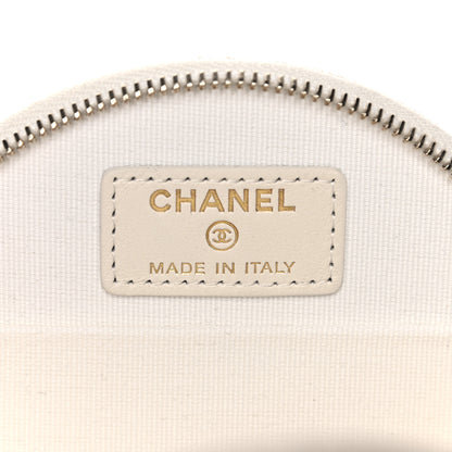 Chanel Caviar Quilted Round Handle With Care Vanity With Chain White 7 of 11