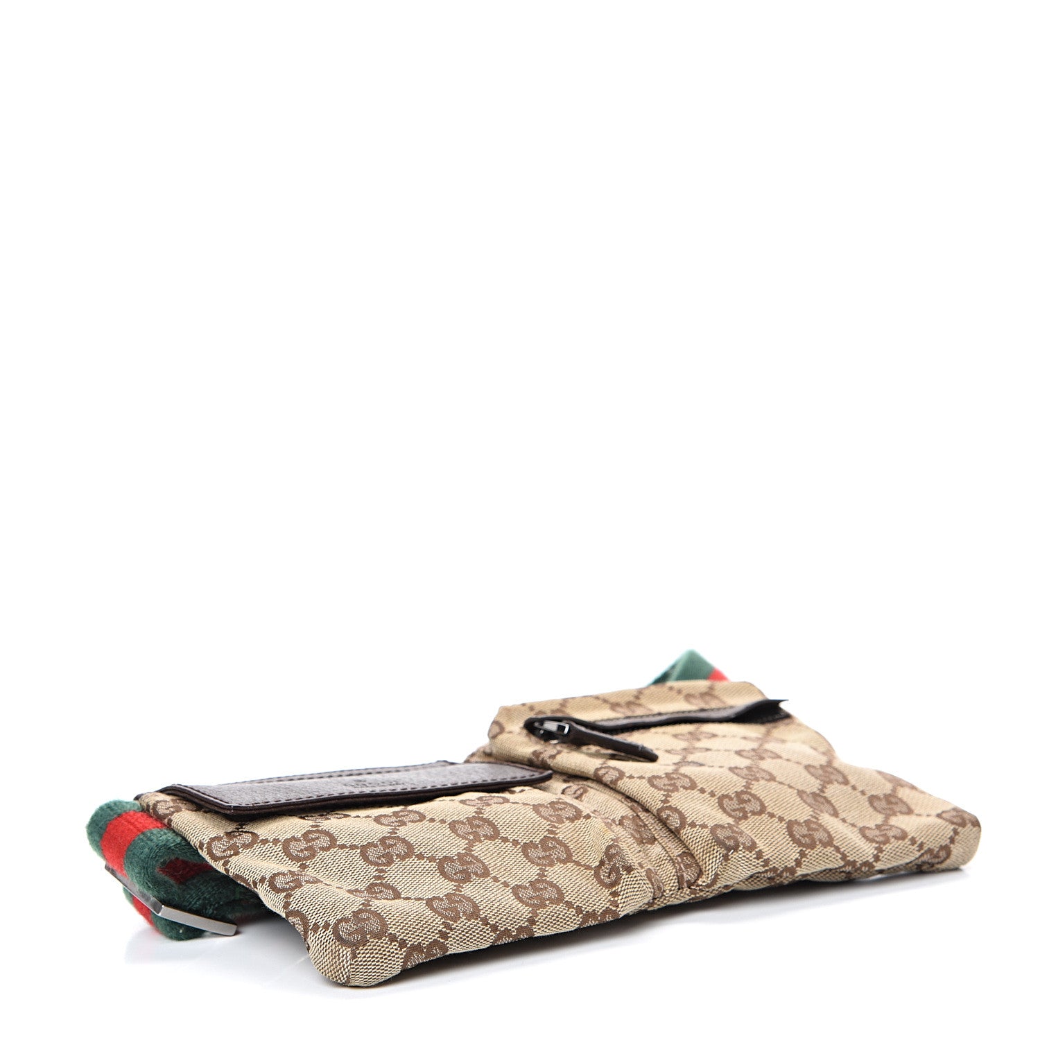 Gucci GG Monogram Double Pocket Belt Bag Dark Brown 3 of 11