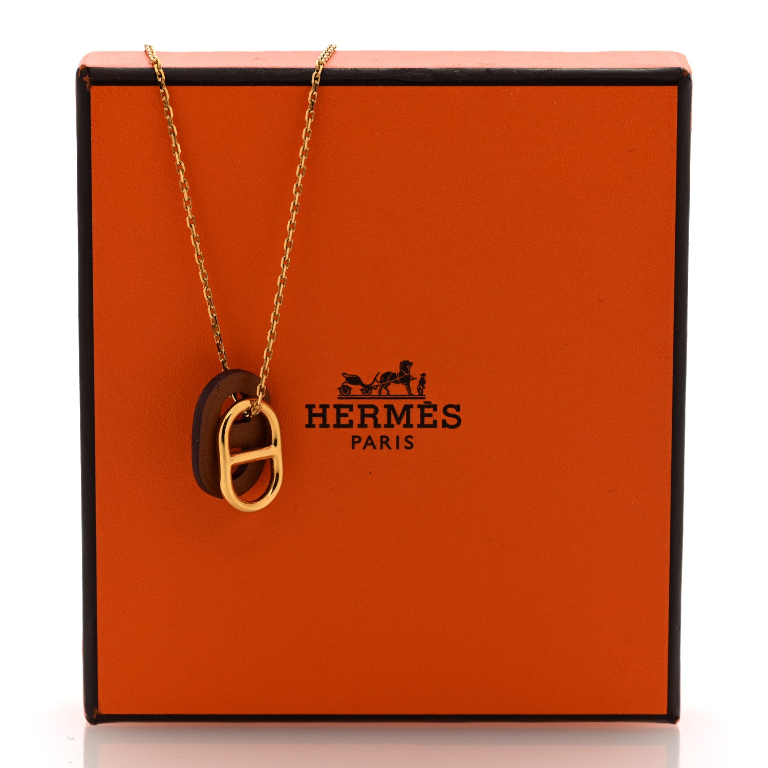 Hermes Swift O'Maillon Pendant Necklace Gold 6 of 6