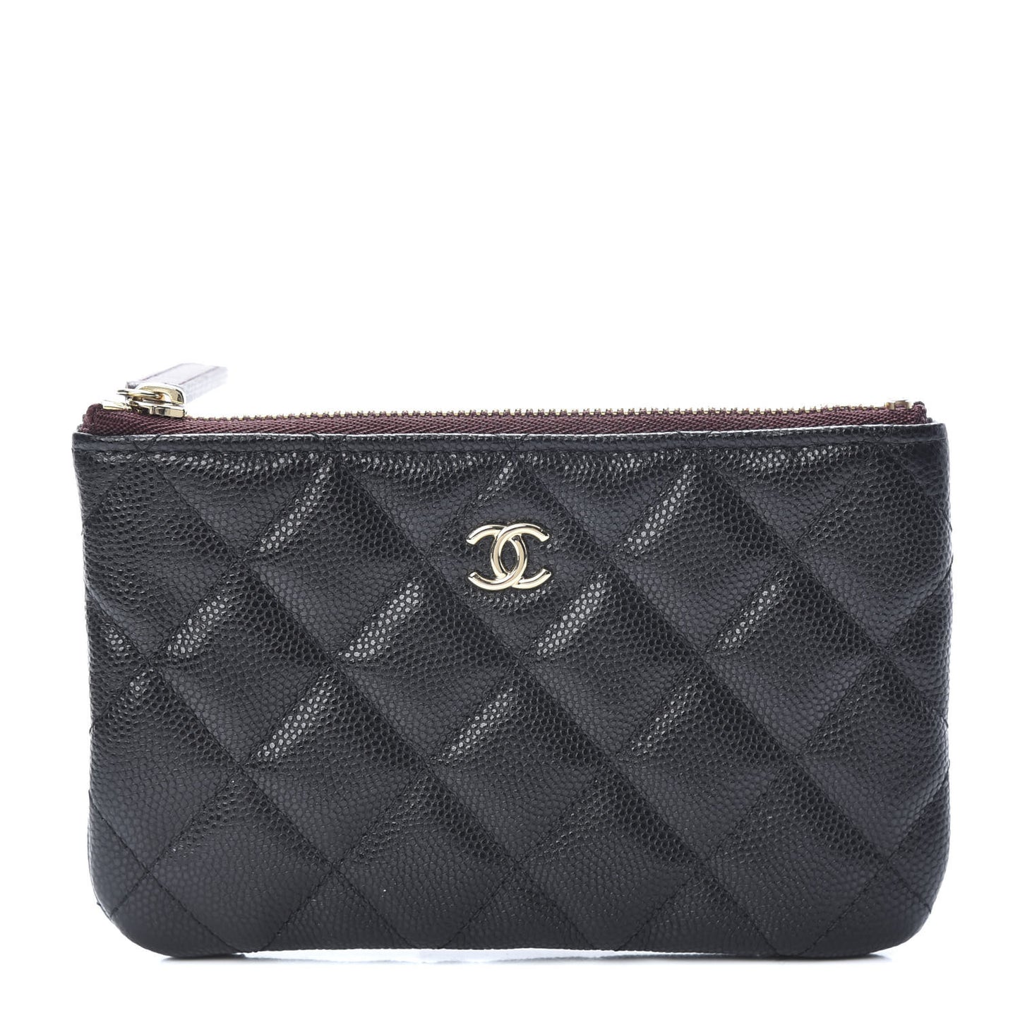 Caviar Quilted Small Cosmetic Case Black