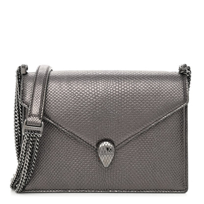 Bulgari Metallic Karung Serpenti Forever Shoulder Bag Silver 3 of 11