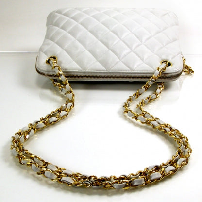 Chanel Lambskin Quilted Shoulder Bag White 6 of 11