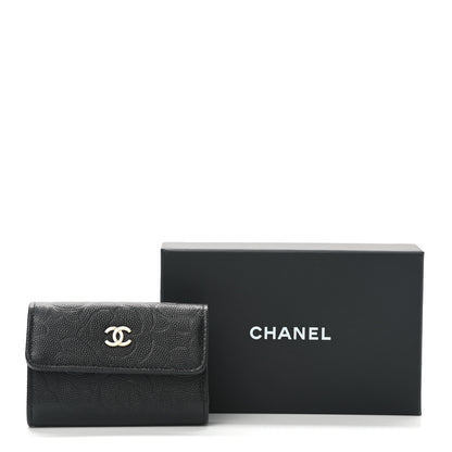 Chanel Caviar Embossed Camellia 4 Key Holder Case Black 10 of 10