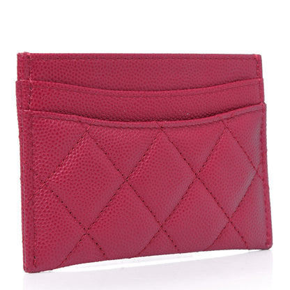 Chanel Caviar Quilted Card Holder Dark Pink 2 of 4