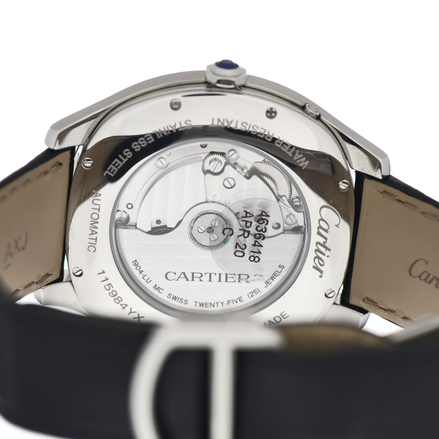Cartier Stainless Steel Alligator 41mm Drive De Cartier Moon Phases Automatic Watch 4 of 5