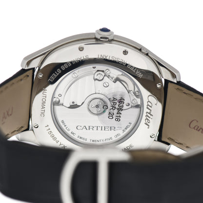 Cartier Stainless Steel Alligator 41mm Drive De Cartier Moon Phases Automatic Watch 4 of 5