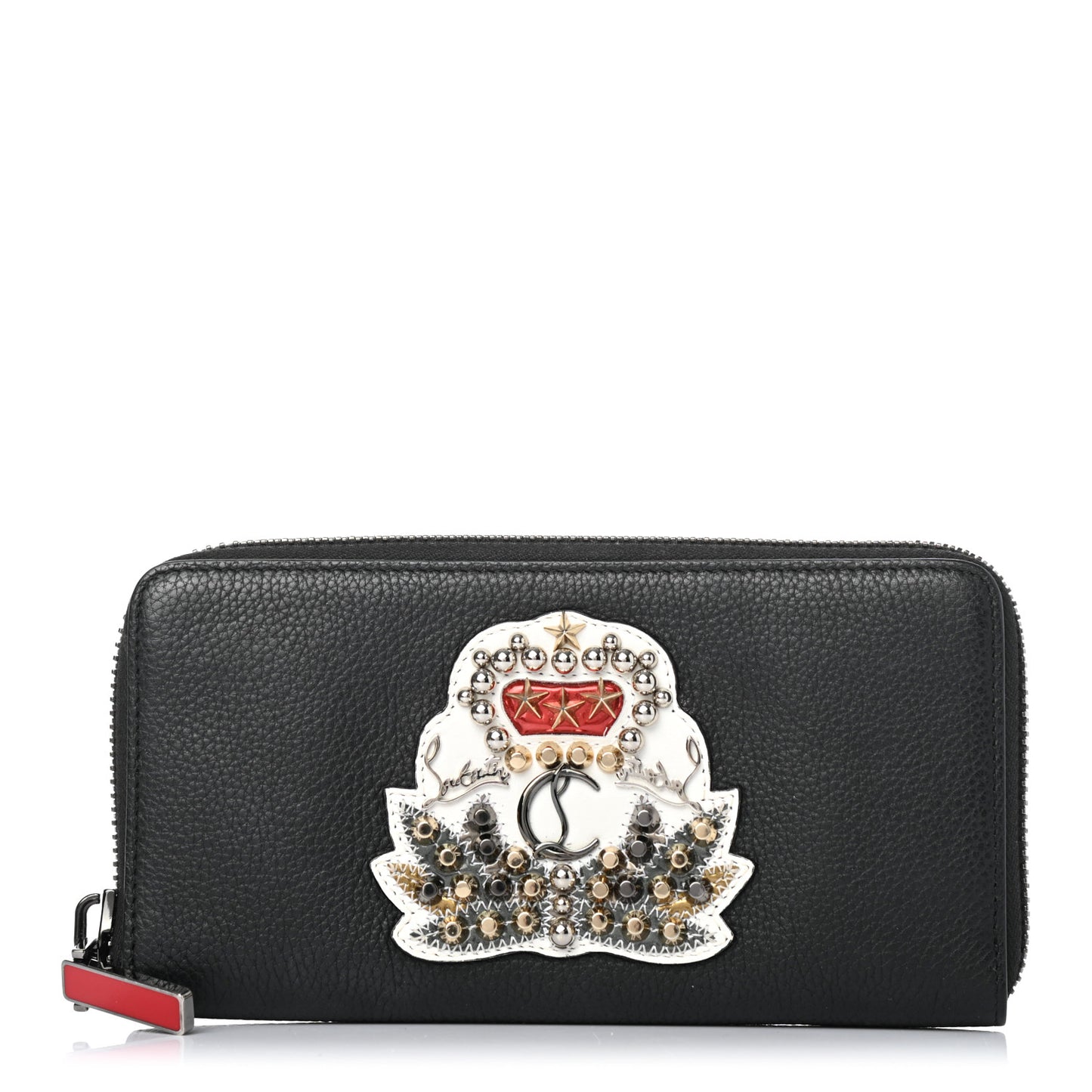 Calfskin Ecusson Panettone Zip Around Wallet Black