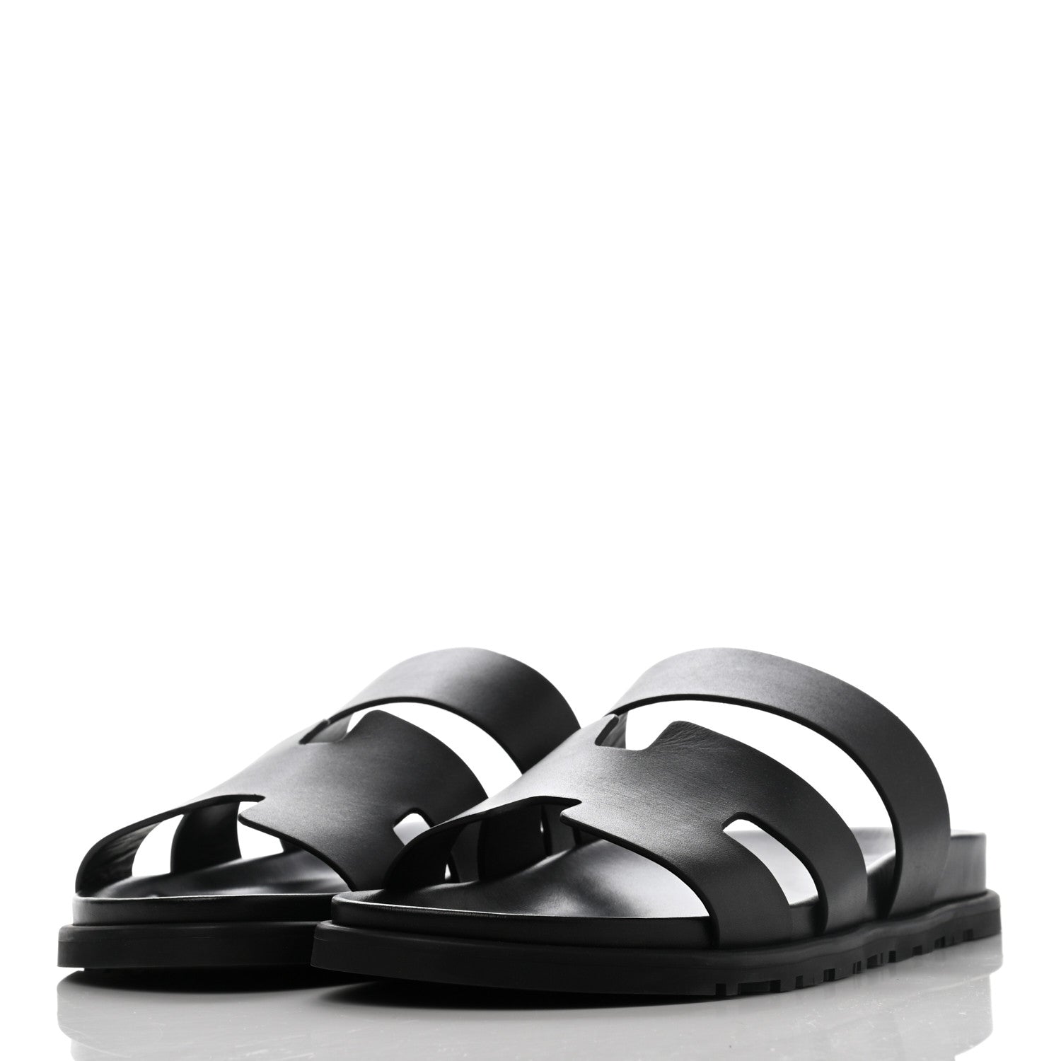 Hermes Calfskin Mens Ankara Sandals 42 Black 3 of 8