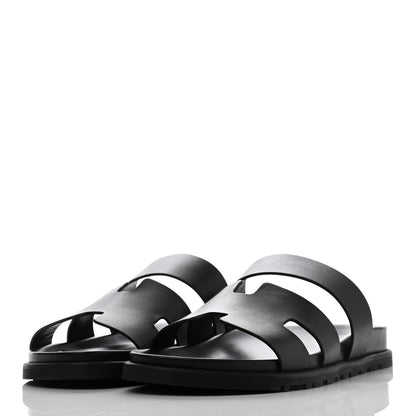 Hermes Calfskin Mens Ankara Sandals 42 Black 3 of 8