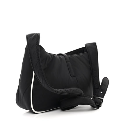 Saint Laurent Econyl Nylon Le 5 A 7 Hobo Black White 3 of 10