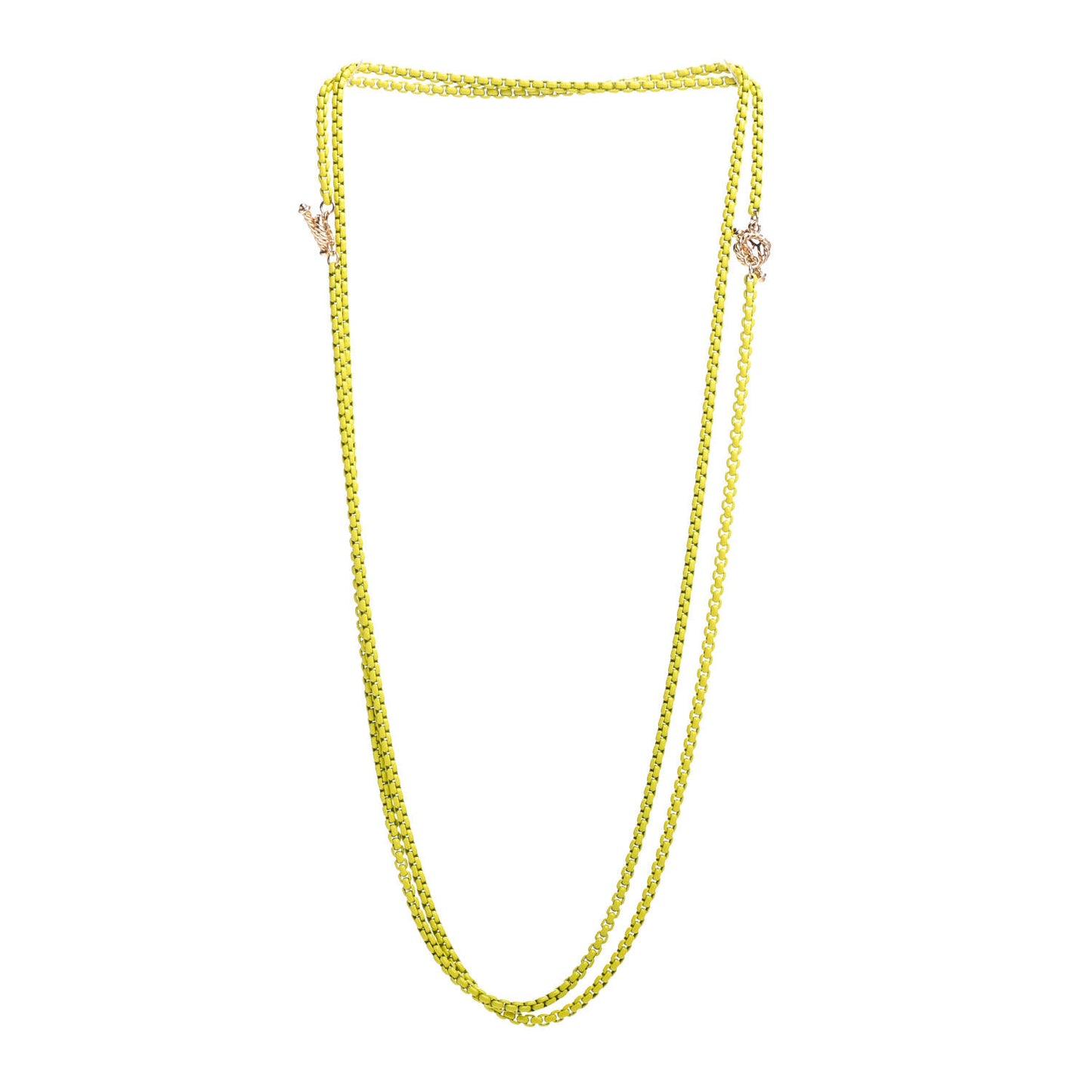 Stainless Steel Acrylic 14K Yellow Gold Bel Aire Chain Necklace Yellow