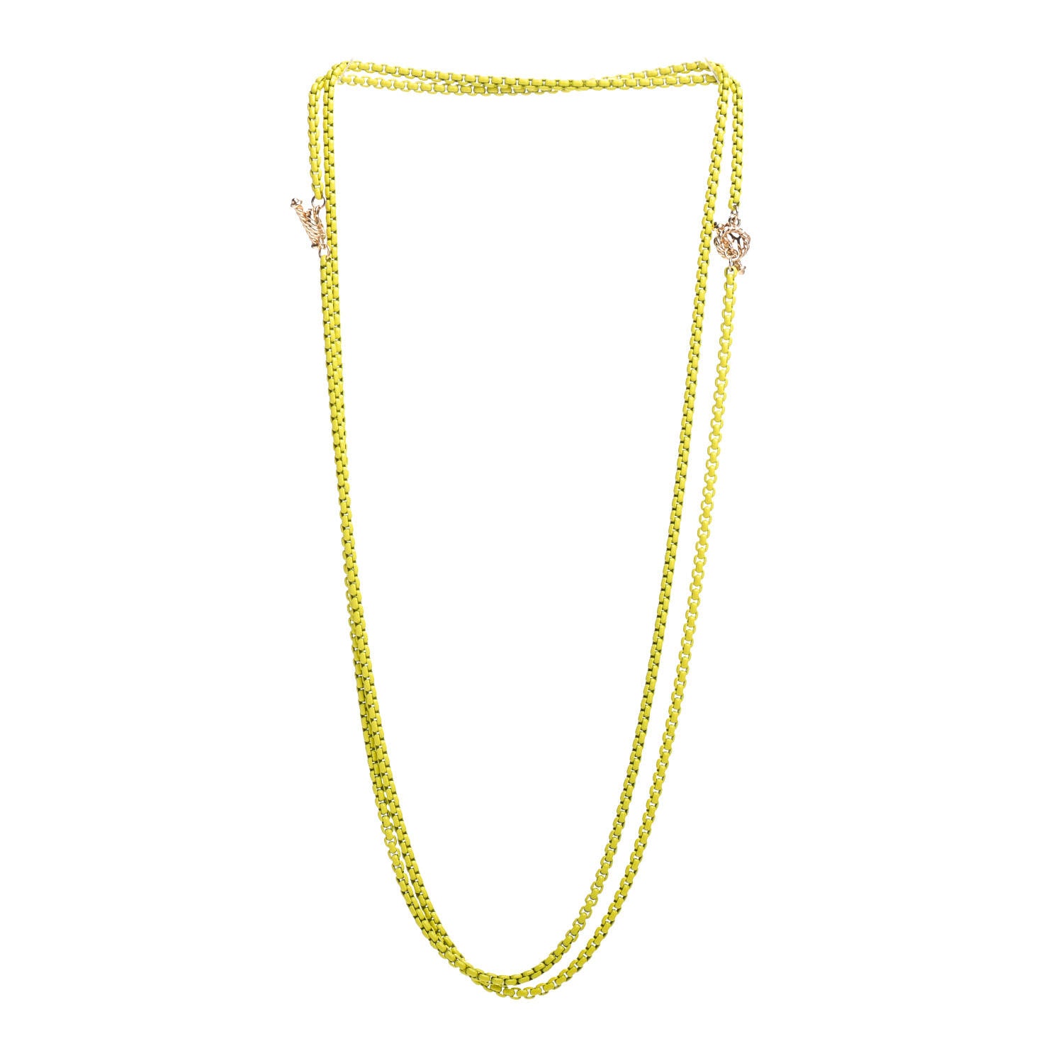 David Yurman Stainless Steel Acrylic 14K Yellow Gold Bel Aire Chain Necklace Yellow 4 of 8