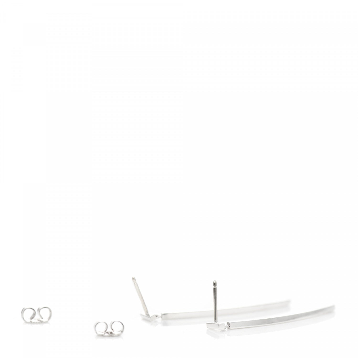Tiffany Sterling Silver T Wire Bar Earrings 3 of 4