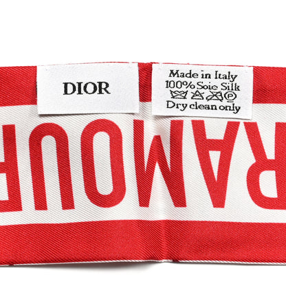 Christian Dior Silk Dots Dioramour Mitzah Scarf White Red 3 of 4