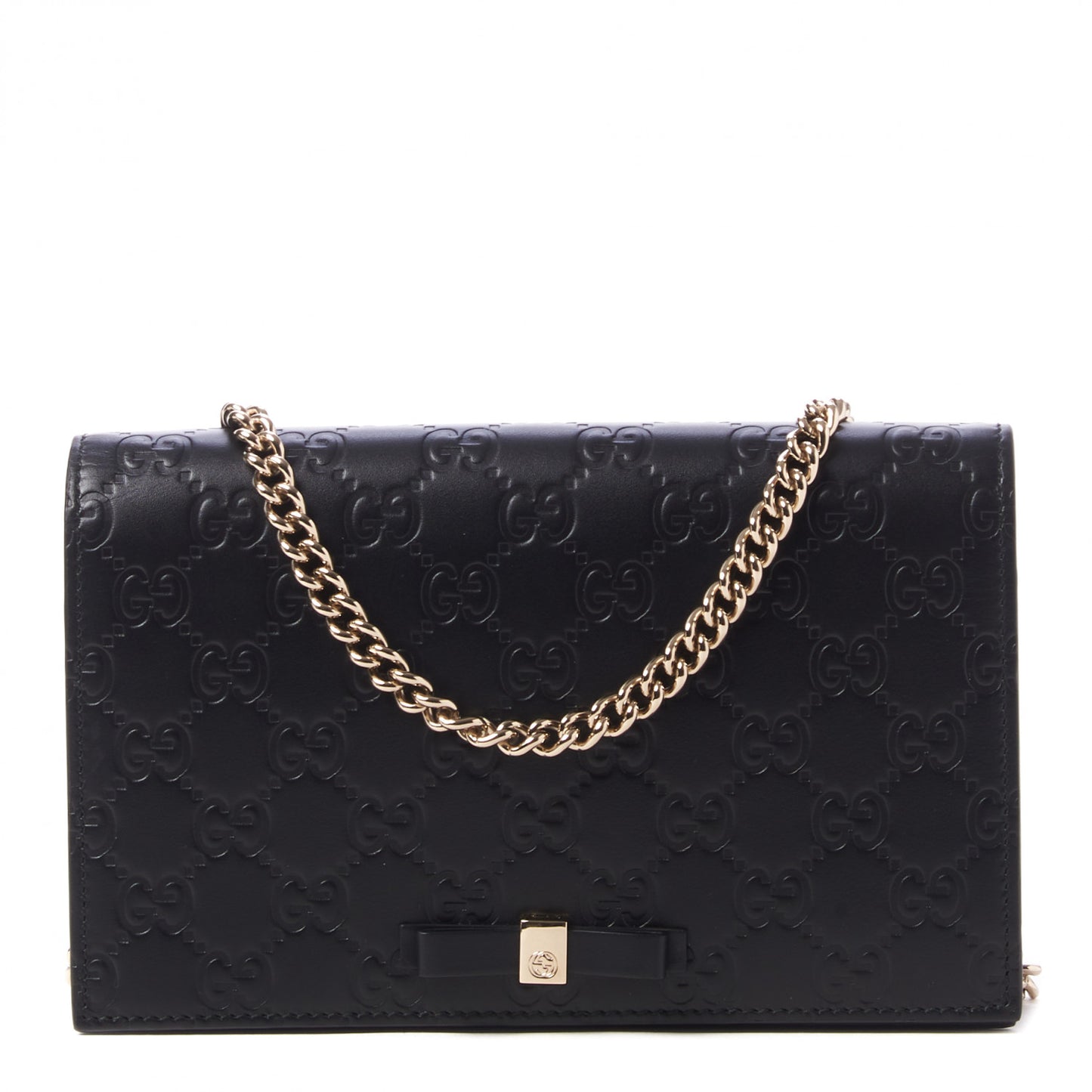 Guccissima Signature Bowy Chain Wallet Black