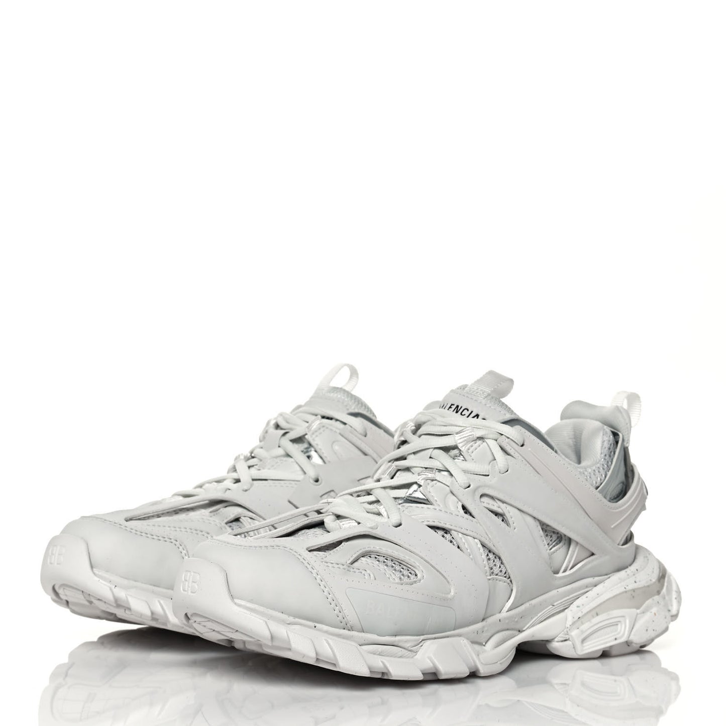 Rubber Mesh Fabric Monocolor Recycled Sole Womens Track Sneakers 38 White