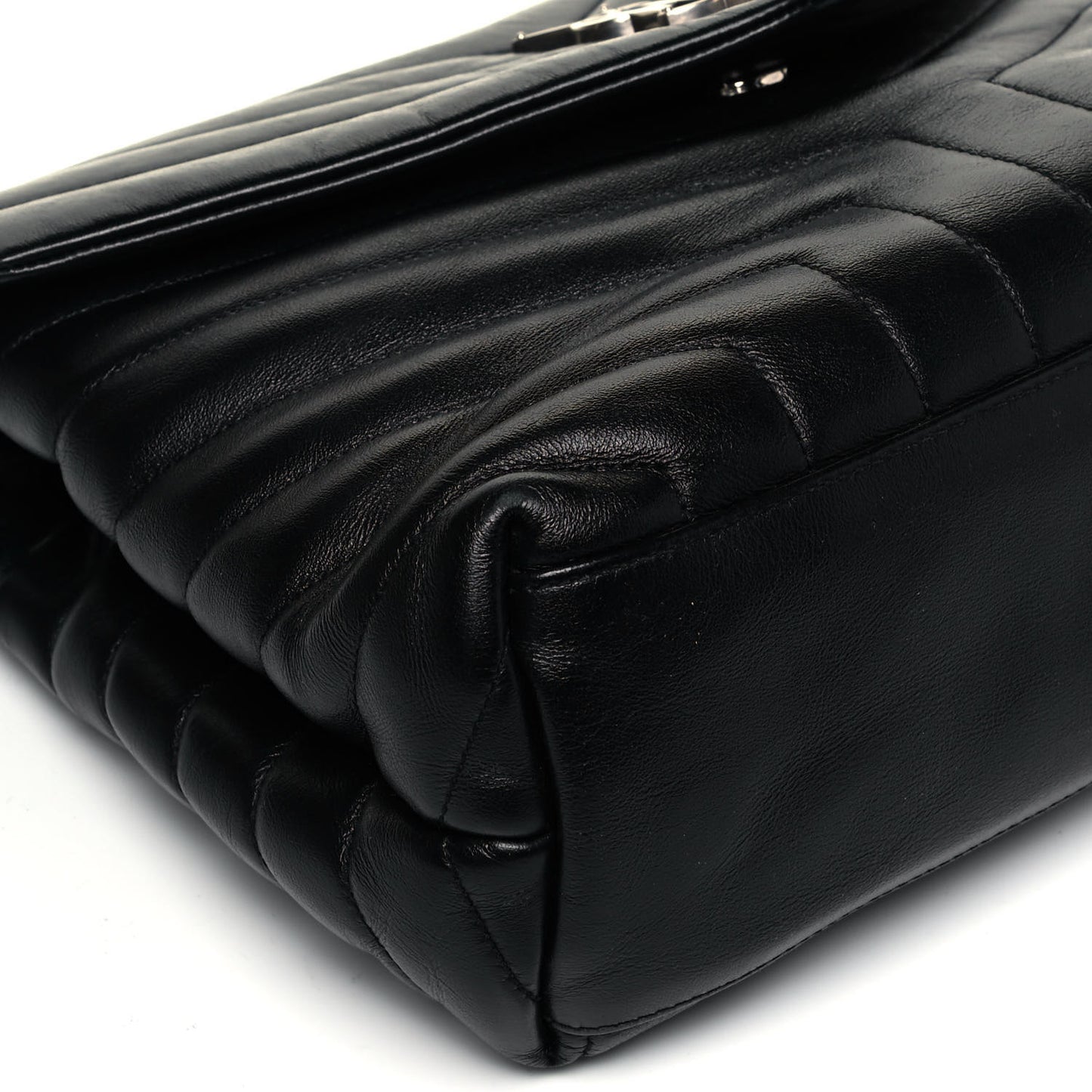 Calfskin Y Quilted Monogram Medium Loulou Chain Satchel Black