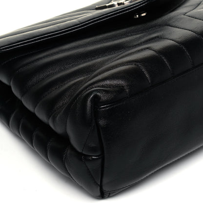 Saint Laurent Calfskin Y Quilted Monogram Medium Loulou Chain Satchel Black 8 of 9