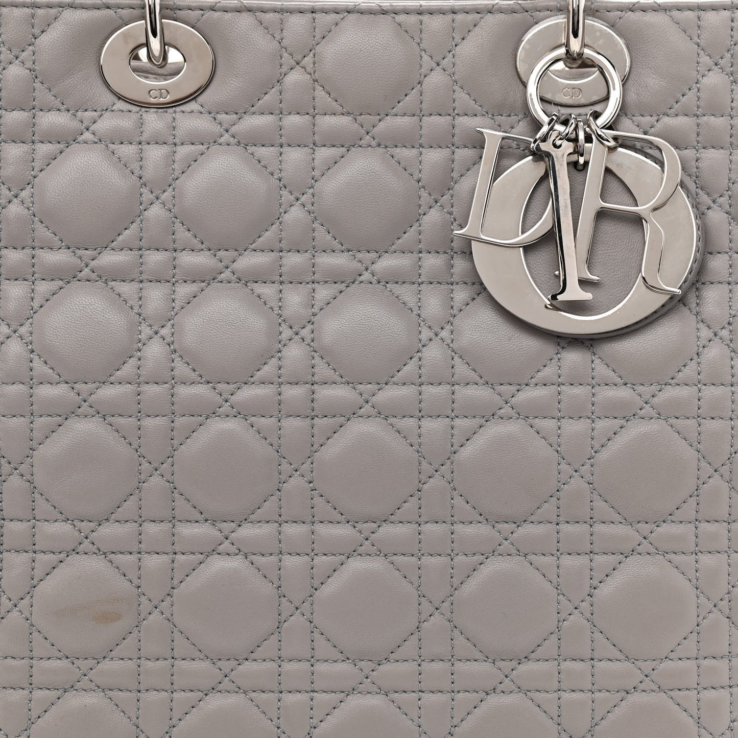 Lambskin Cannage XL Lady Dior Light Grey