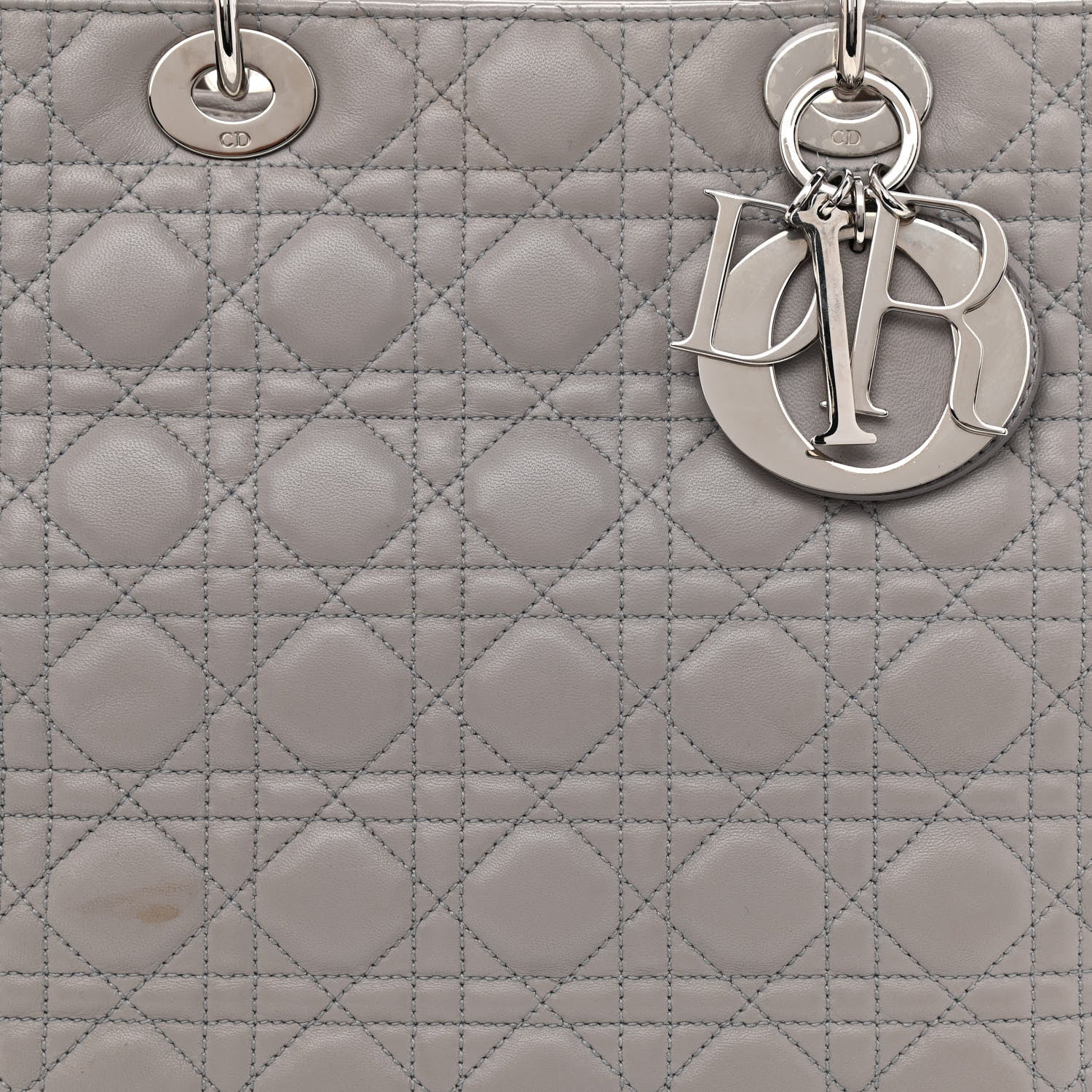 Christian Dior Lambskin Cannage XL Lady Dior Light Grey 8 of 16