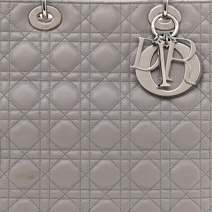 Christian Dior Lambskin Cannage XL Lady Dior Light Grey 8 of 16