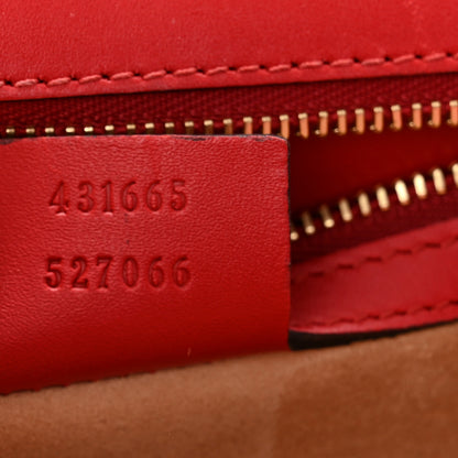 Gucci Calfskin Medium Sylvie Top Handle Bag Hibiscus Red 7 of 15