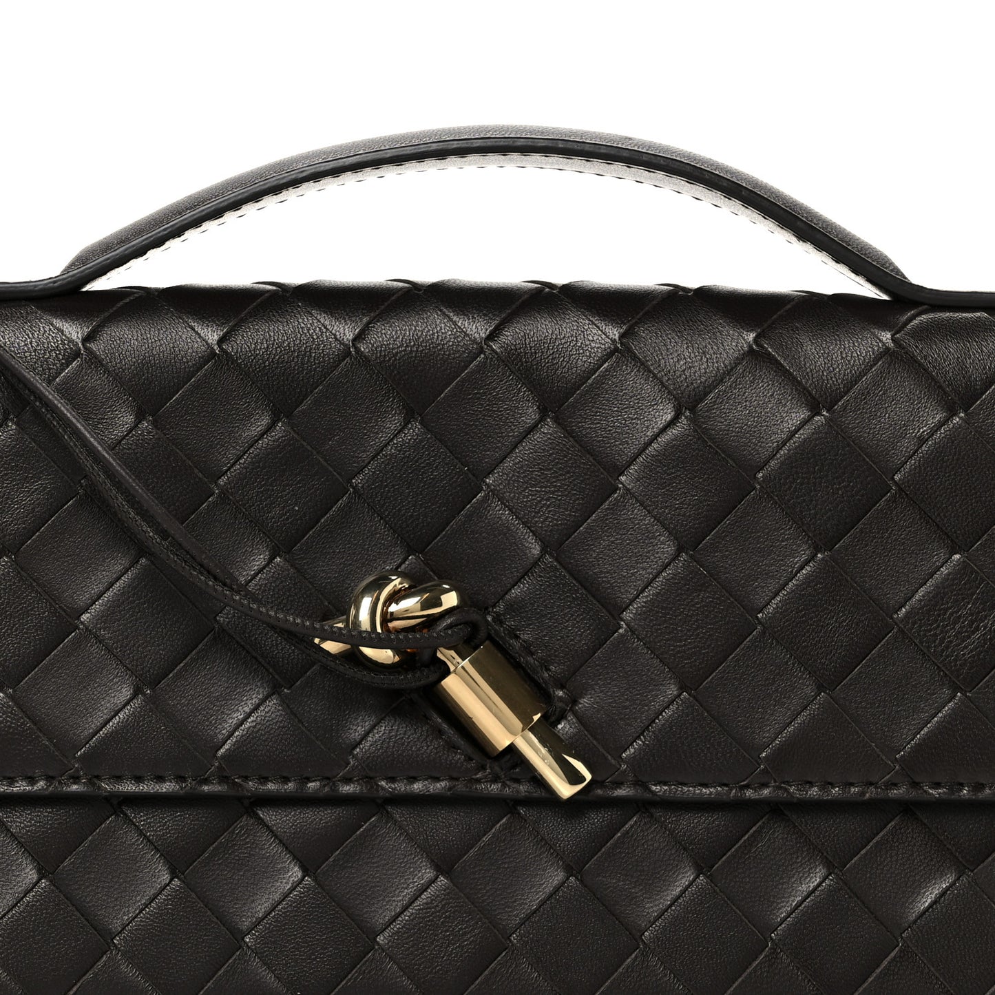 Nappa Intrecciato Long Andiamo Top Handle Clutch Fondant