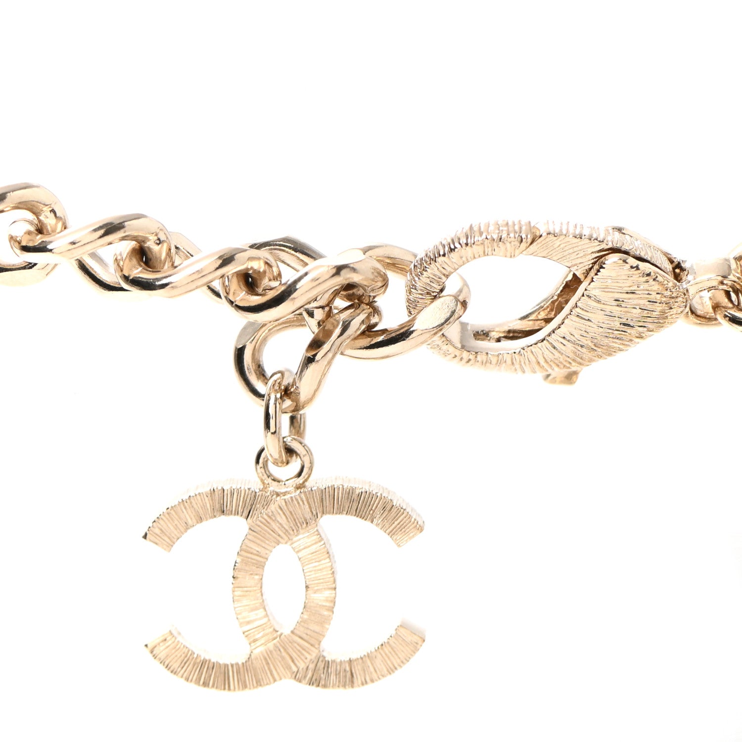 Chanel Lambskin Enamel CC Heart Chain Belt Black Gold 4 of 5
