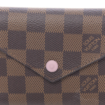 Louis Vuitton Damier Ebene Victorine Wallet Rose Ballerine 11 of 12