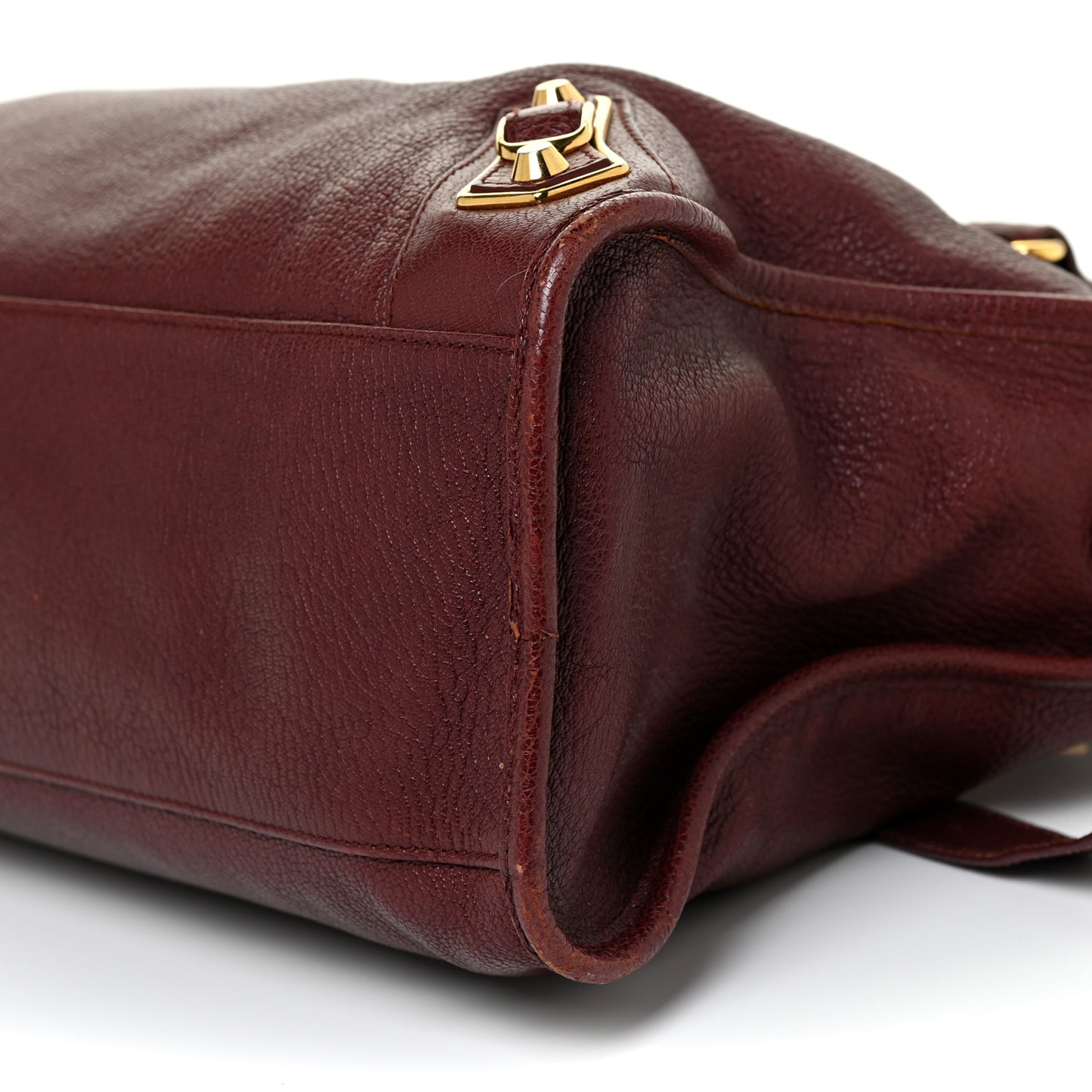 Chevre Gold Metallic Edge Hardware City Bordeaux