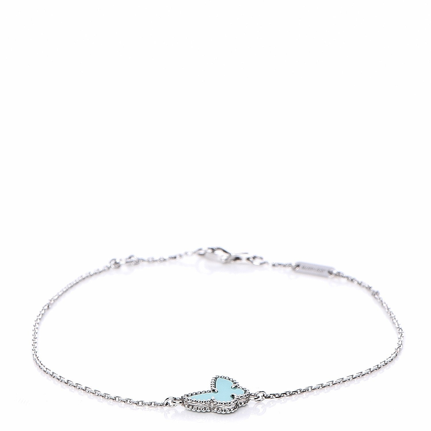 Van Cleef & Arpels 18K White Gold Turquoise Sweet Alhambra Butterfly Bracelet 1 of 6