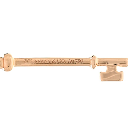 Tiffany 18K Rose Gold Diamond Knot Key Pendant 3 of 4