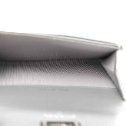 Chanel Grained Calfskin Quilted CC Box Flap Card Holder Grey 5 of 7