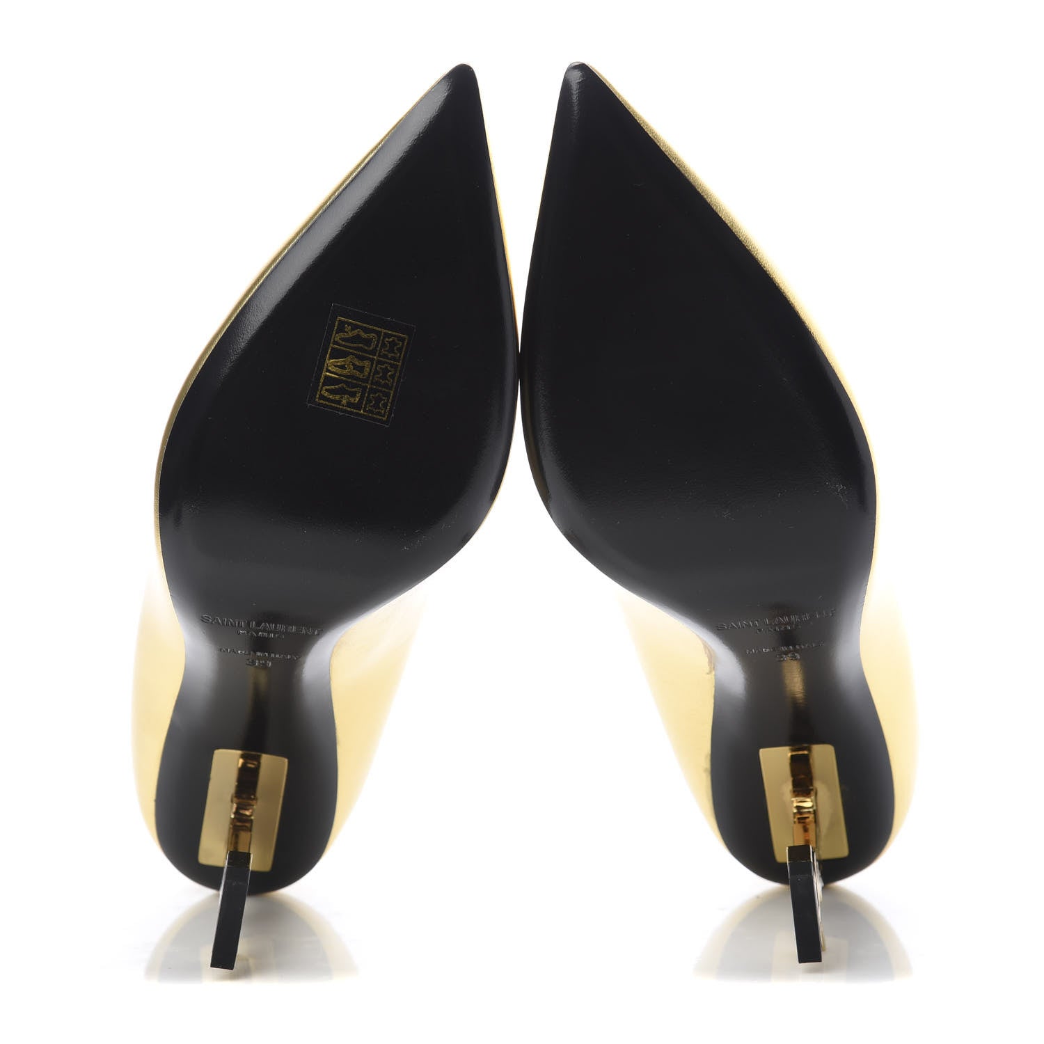 Saint Laurent Calfskin Opyum 85 Pumps 39 Gold 5 of 8
