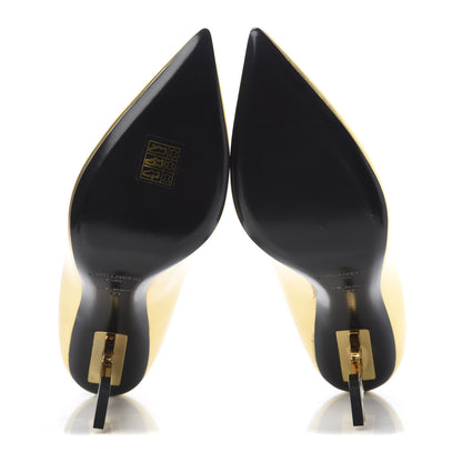 Saint Laurent Calfskin Opyum 85 Pumps 39 Gold 5 of 8