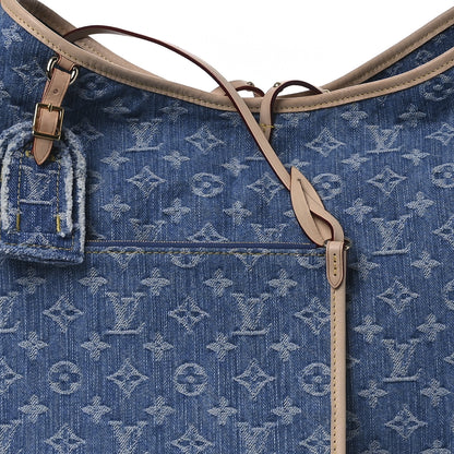 Louis Vuitton Monogram Denim CarryAll MM Blue 5 of 27