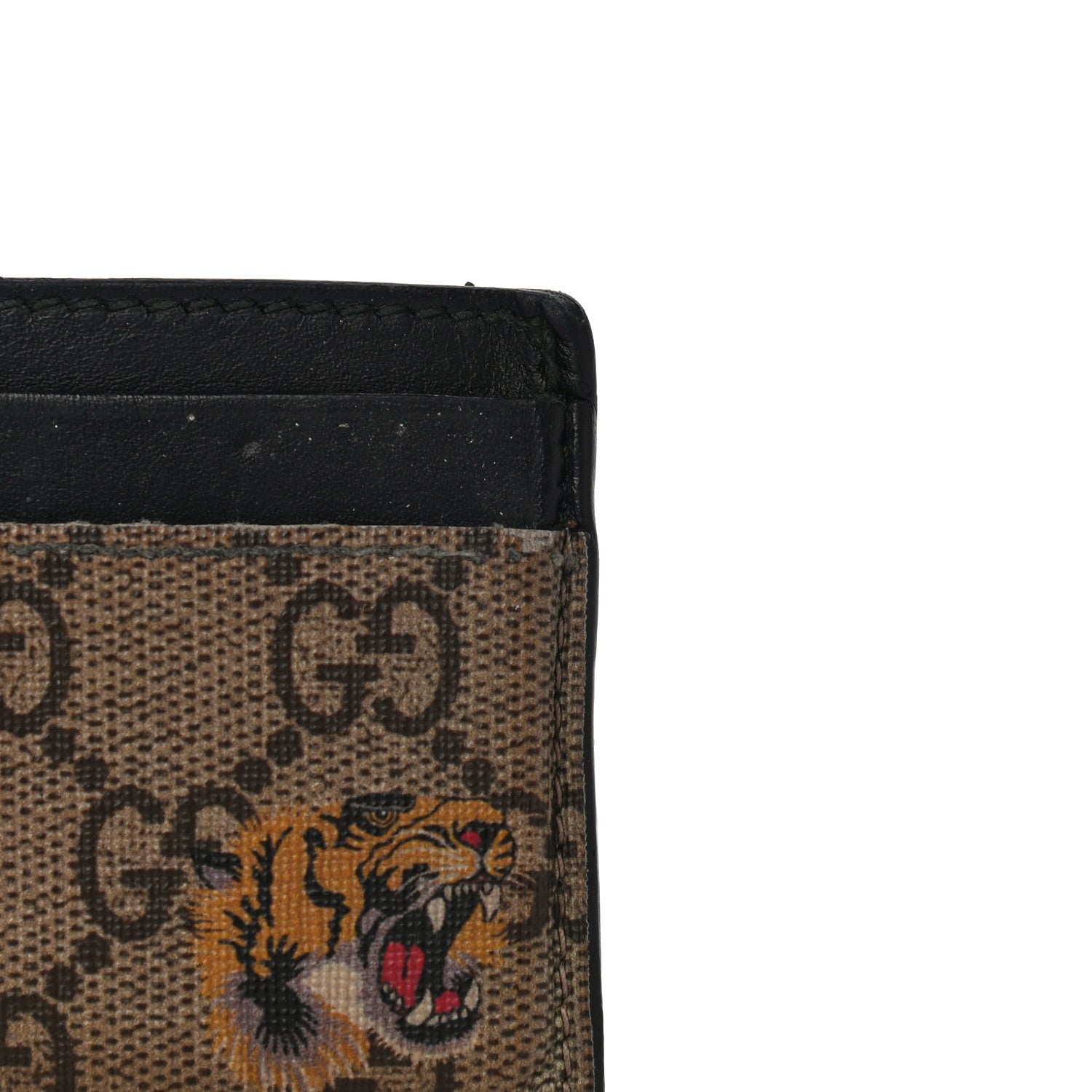 Gucci GG Supreme Monogram Tiger Print Card Holder Black 15 of 18