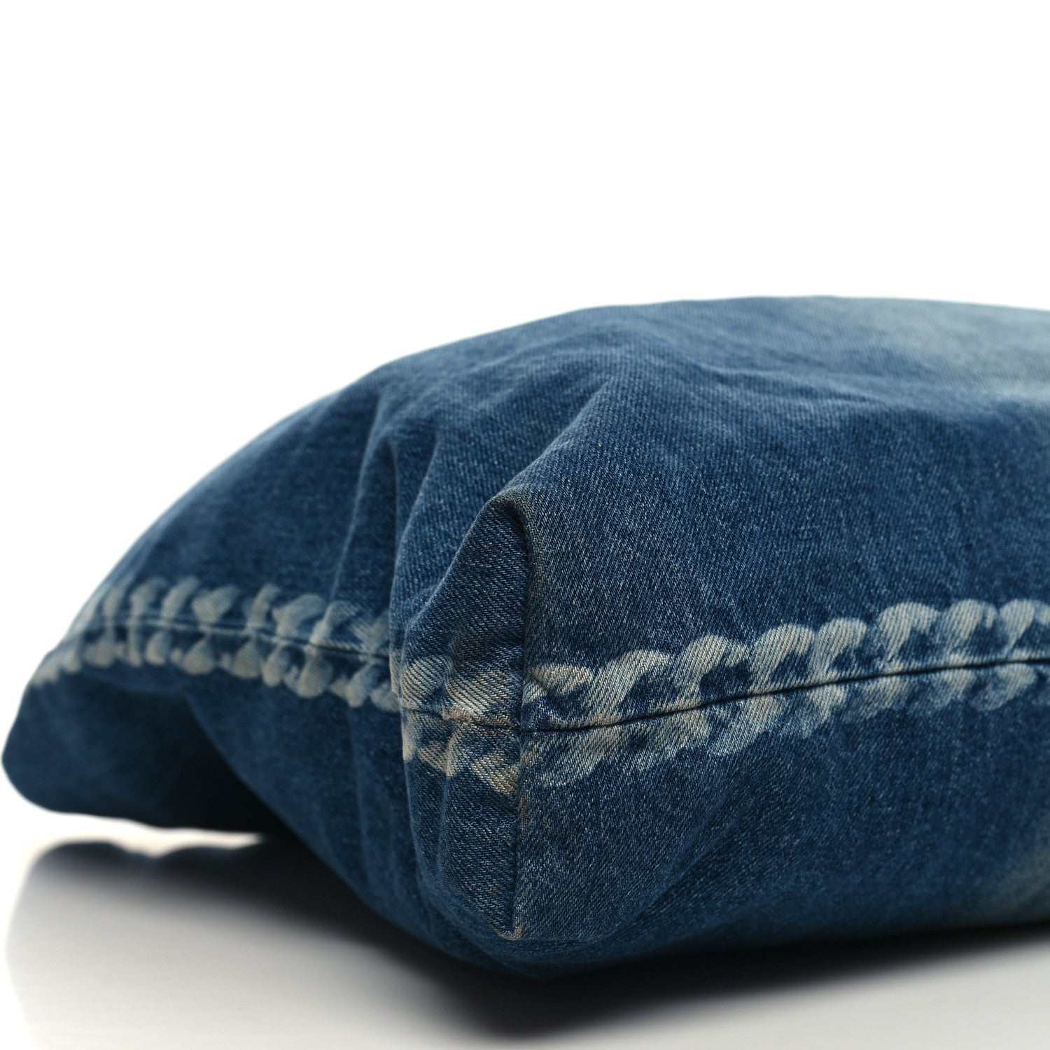 Chanel Denim Printed Shopping Bag Blue 11 of 12