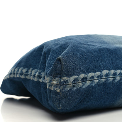 Chanel Denim Printed Shopping Bag Blue 11 of 12