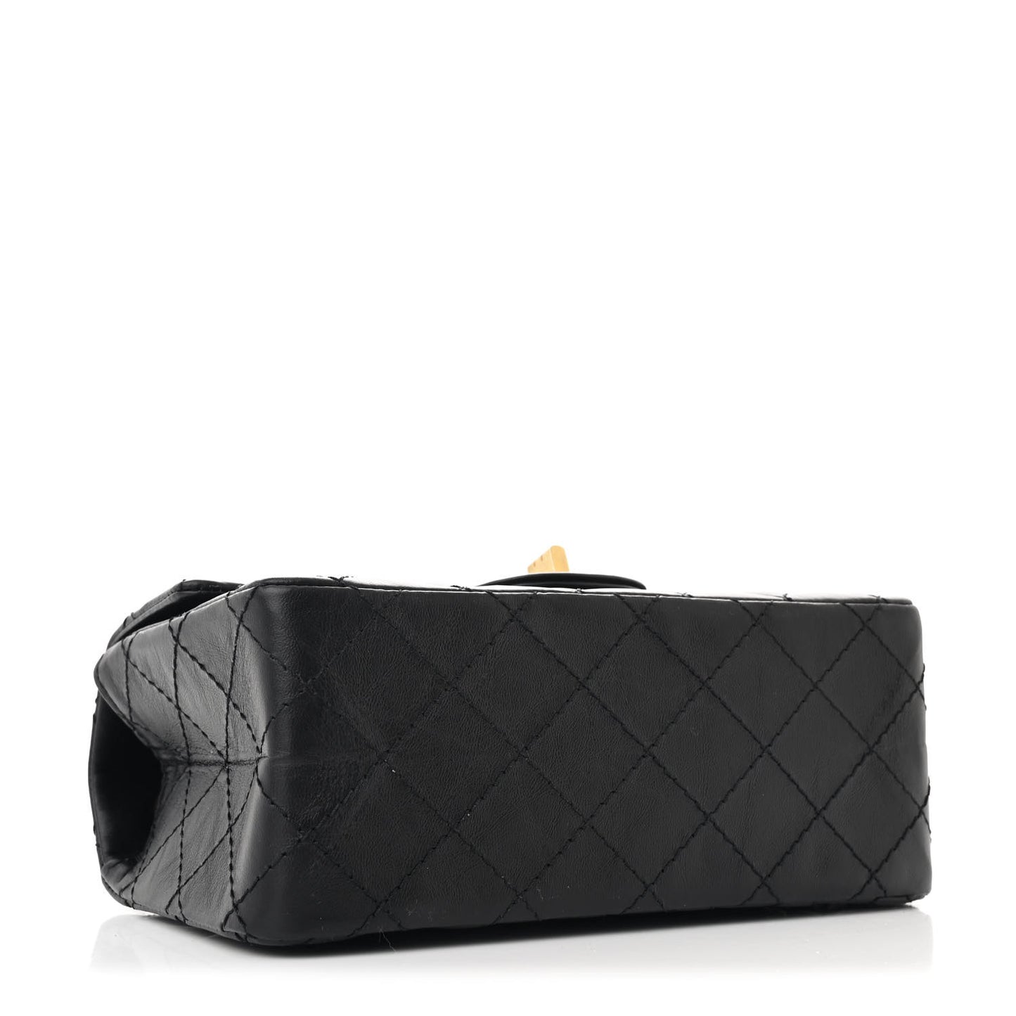 Aged Calfskin Quilted 2.55 Reissue Mini Flap Black