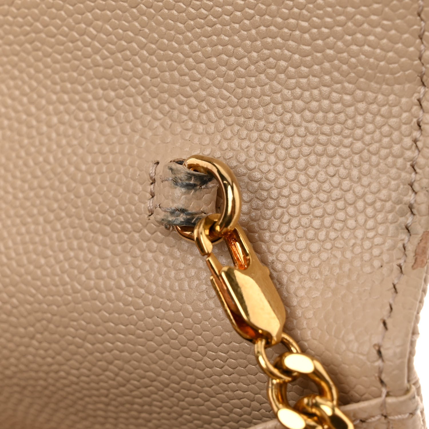 Saint Laurent Grain De Poudre Matelasse Chevron Monogram Envelope Chain Wallet Nude Powder 13 of 15