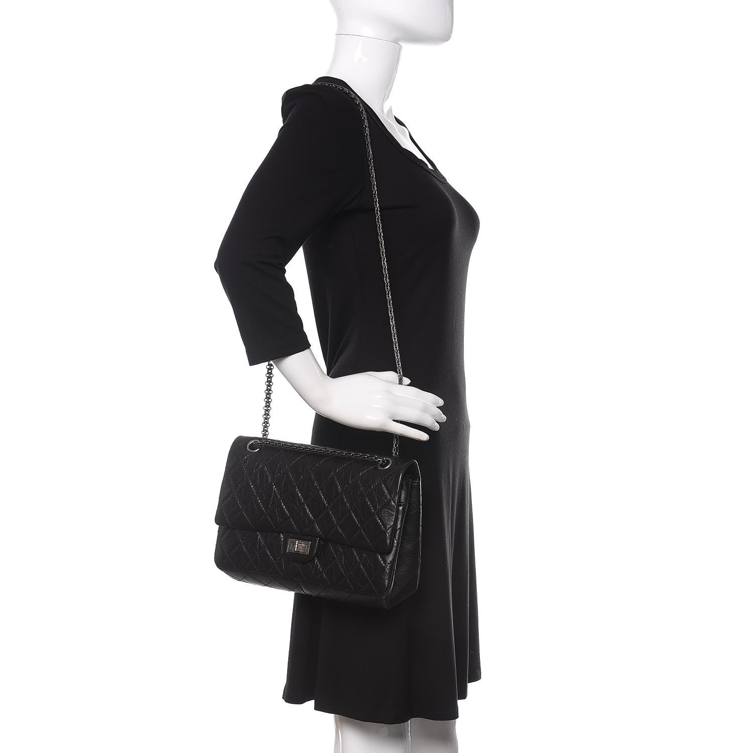 Chanel Aged Calfskin Quilted 2.55 Reissue 226 Flap Black 2 of 11