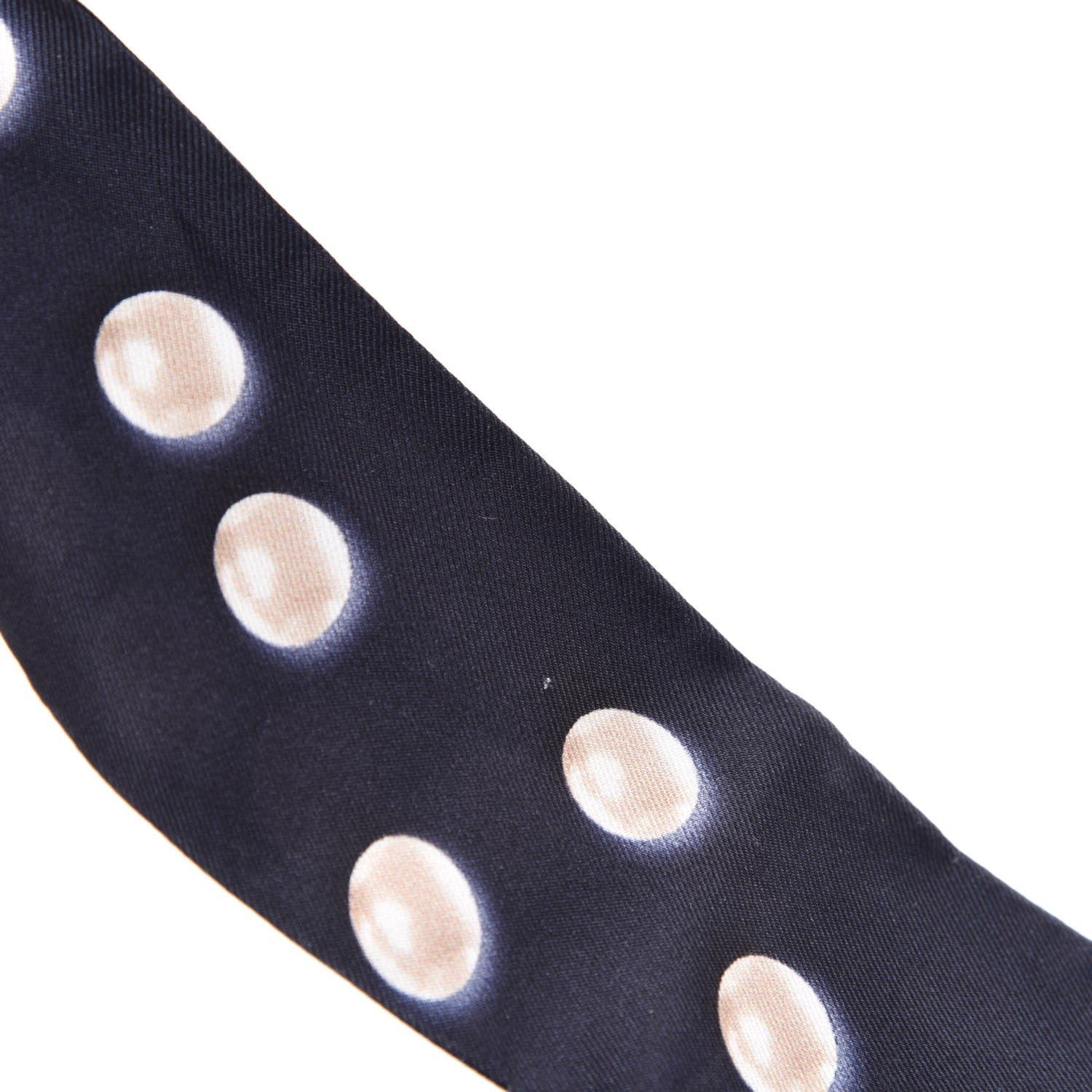 Chanel Silk Pearl CC Slim Bandeau Scarf Navy 5 of 7