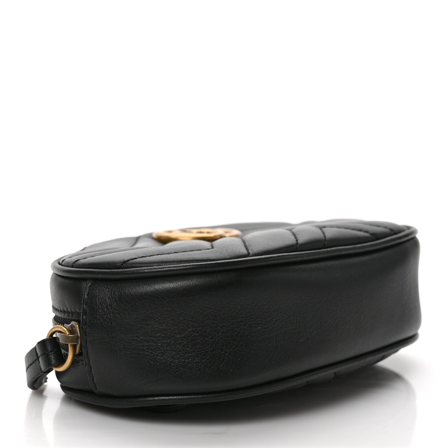 Gucci Calfskin Matelasse GG Marmont Belt Bag 85 34 Black 4 of 10