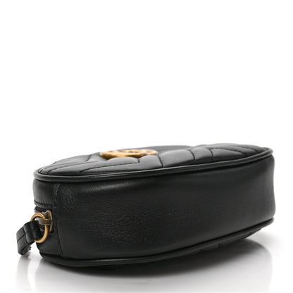 Gucci Calfskin Matelasse GG Marmont Belt Bag 85 34 Black 4 of 10