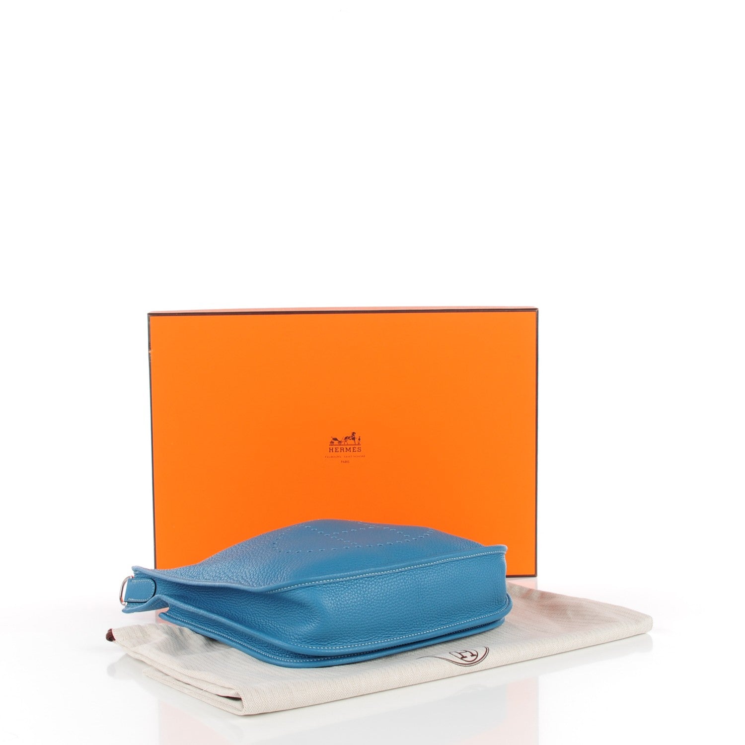 Hermes Taurillon Clemence Evelyne III PM Blue Jean 4 of 9