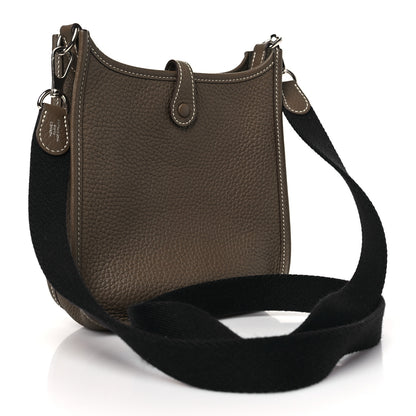 Hermes Taurillon Clemence Amazone Evelyne TPM Etoupe Bleu Indigo 3 of 10