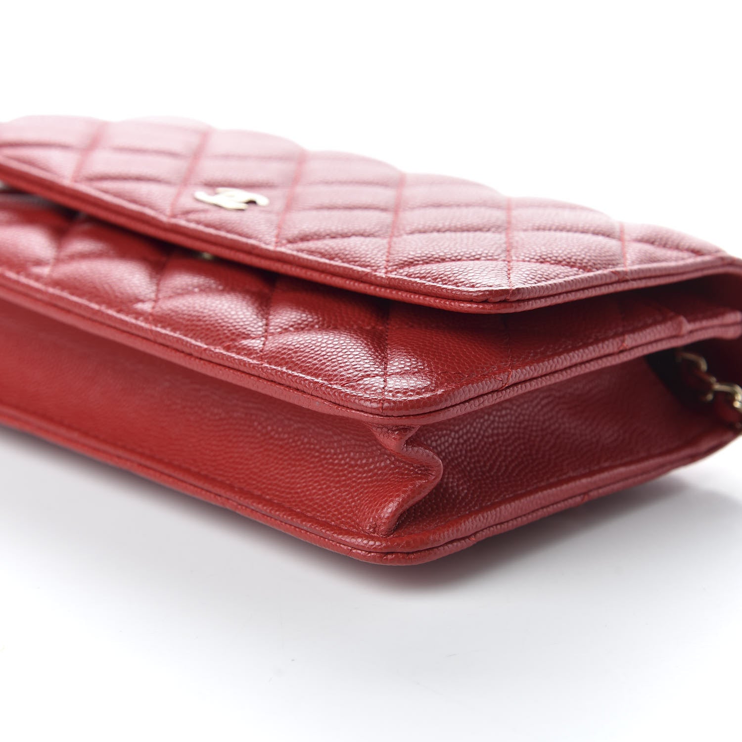 Chanel Caviar Quilted Wallet On Chain WOC Red 7 of 11