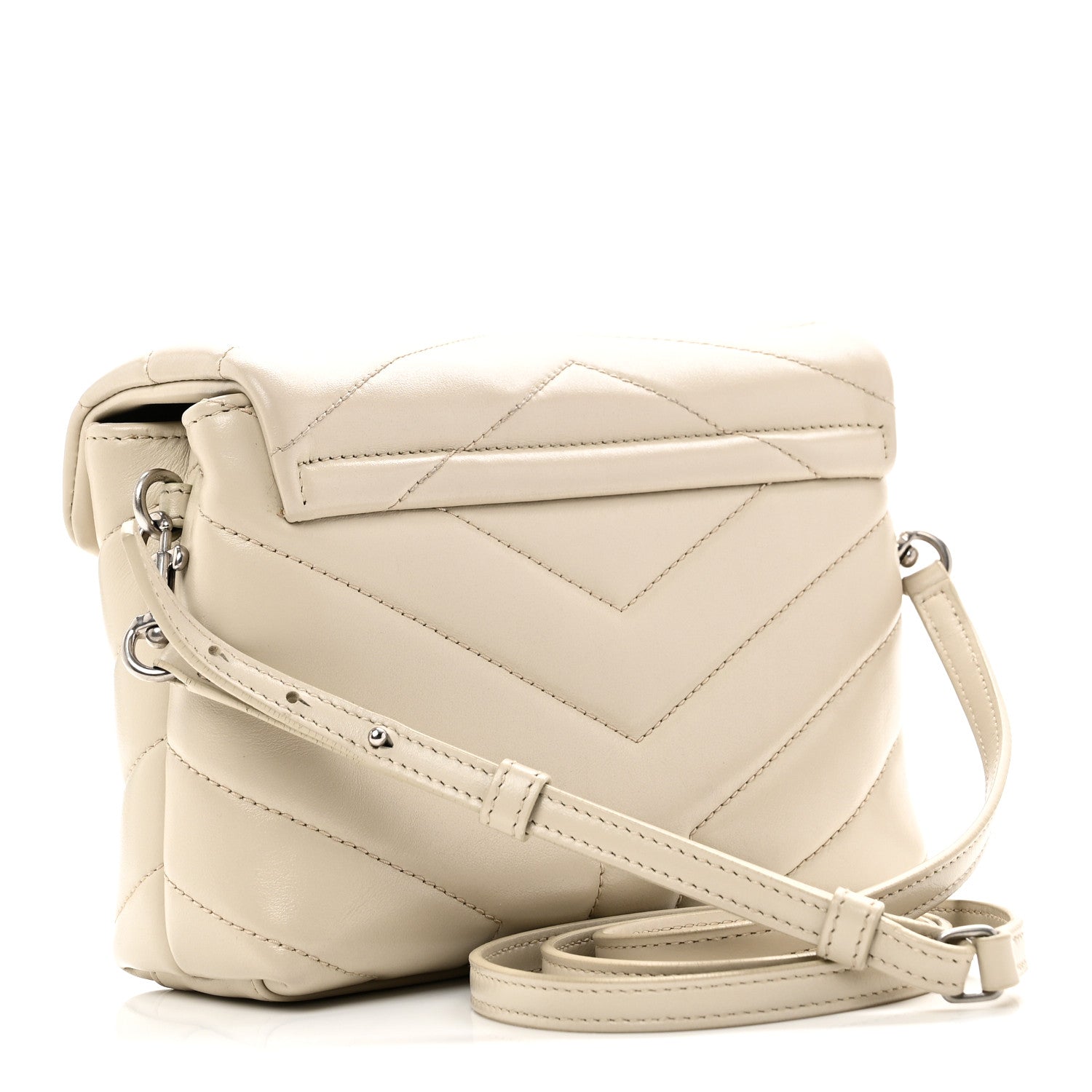 Saint Laurent Calfskin Y Quilted Monogram Toy Loulou Crossbody Bag Blanc Vintage 3 of 11